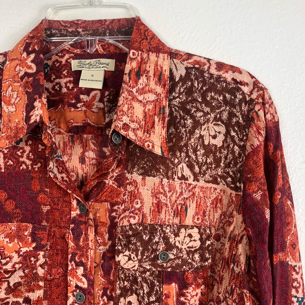 Lucky Brand Western Patchwork Printed Button Down - image 3